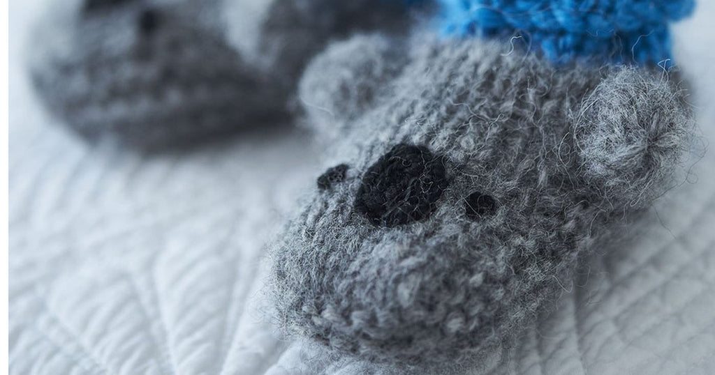 Knitted Koala Bootees