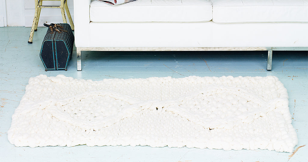 Knitted Cable Rug