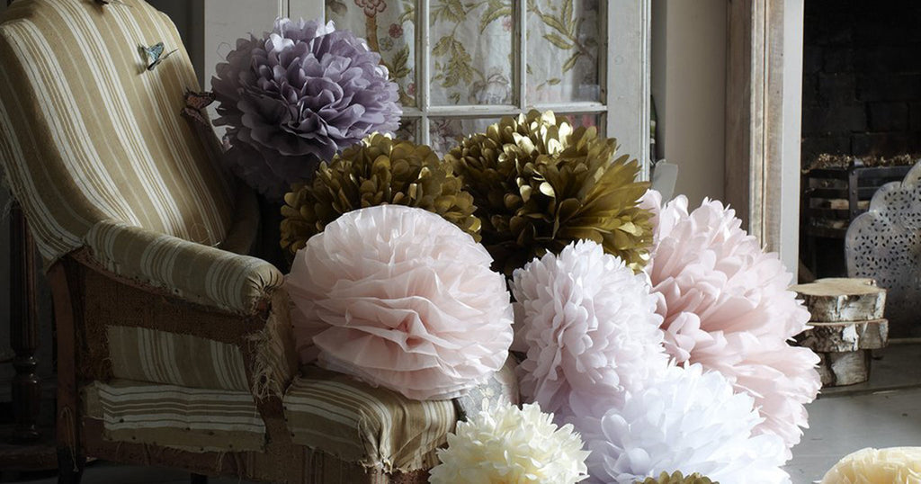 Paper pom-pom party decorations