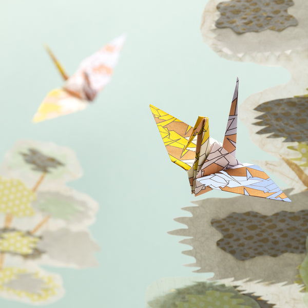 patterned origami swans
