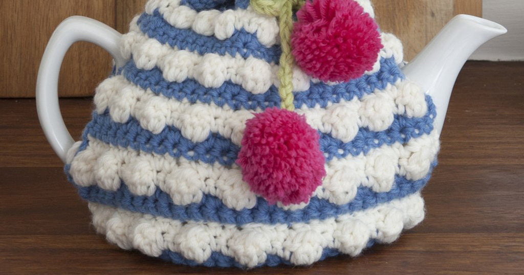 Crochet bobble tea cosy