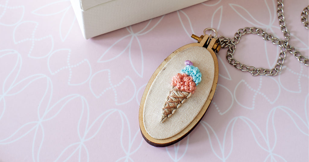 Ice Cream Necklace and Sprinkles Earring Set
