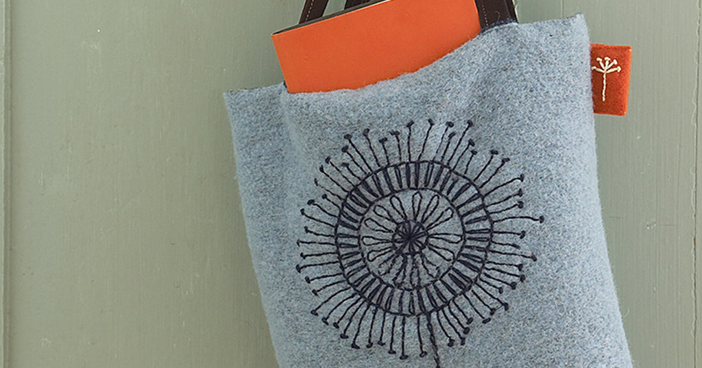 Scandi Embroidered Felted Bag