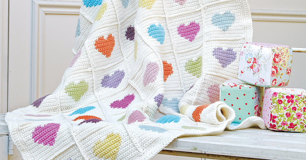 Sweetheart crocheted baby blanket