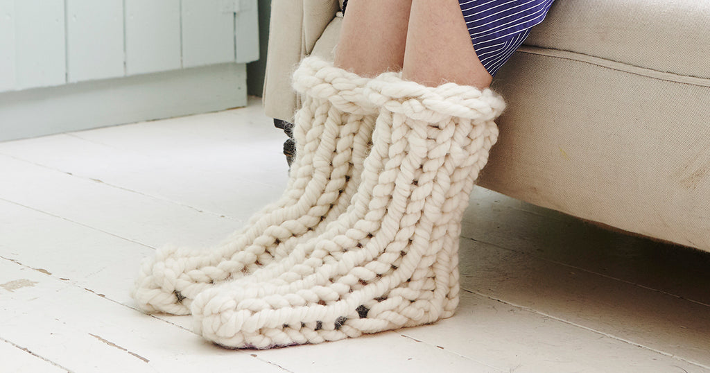 Chunky Knit Slipper Socks