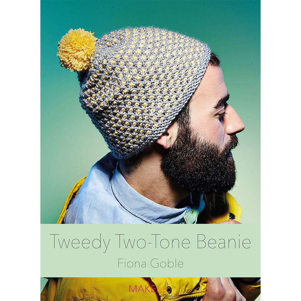 Tweedy Two-Tone Beanie Knitting DOWNLOAD PATTERN