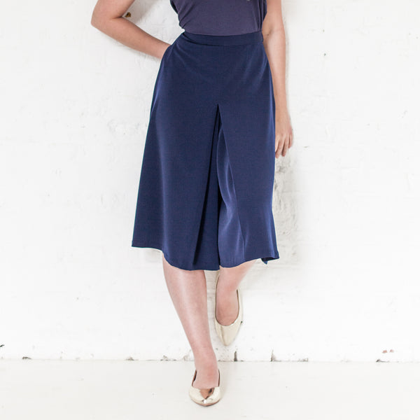Stylish long blue skirt